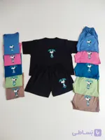 ست کراپ تیشرت باکسی و شلوارک ـ Boxy crop T-shirt and shorts set