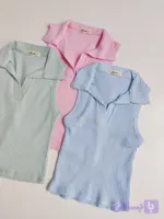 کراپ یقه انگلیسی آستین حلقه ای - English collar crop with ring sleeves