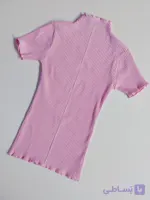 کراپ تیشرت یقه ایستاده ژور دوزی - Mock neck crop T-shirt