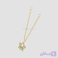 آویز ساعت طلا گل نیلوفر کد ۰۱