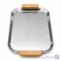سینی استیل دسته چوبی رونیا مدل 10402