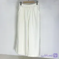 شلوار واید بگ لینن زنانه سفید | شلوار بگ سفید
