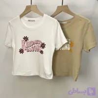 کراپ زنانه زارا طرح گل | نخ پنبه