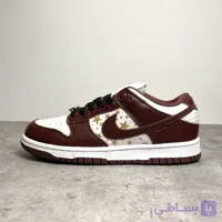 کتونی نایک زنانه مدل SB Dunk Low Supreme Stars رنگ قهوه‌ای سفید | Barkroot Brown