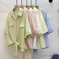 شومیز گره ی خط‌دار زنانه