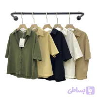شومیز باکسی آستین سه‌ربع برشکا زنانه