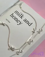 ست گردنبند و دستبند وارداتی پاپیون🎀