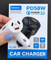 شارژر فندکی 58وات فست شارژ کیفیت اورجینال 2_PD 1_USB ــ کد ــ 673