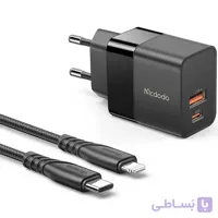 شارژر دیواری فست تایپ‌سی و یو اس بی 15 وات مک دودو CH-195