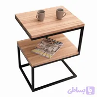 میز کنار مبلی چوب فلز مدرن