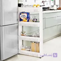 قفسه باریک ۴ طبقه آشپزخانه SKY-TOUCH؛ ترولی پلاستیکی چرخ‌دار