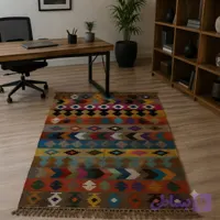گلیم دستبافت طرح تبر ابعاد 2*1 نخ پشمی