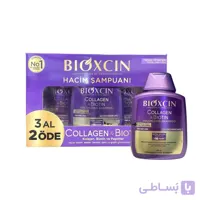 پک‌ ۳ عددی شامپو ضد ریزش بیوکسین بیوتین کلاژن Biocxin