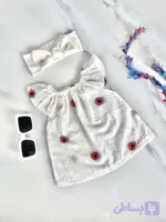 تاپ خامه دوزی دخترانه مدل گل بابونه