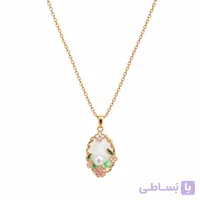 گردنبند پلاک میناکاری و مروارید