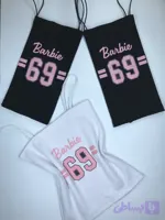 کراپ تاپ بند ماکارون طرح "69" نخ پنبه