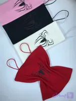 کراپ تاپ بند ماکارون طرح "spider black" نخ پنبه