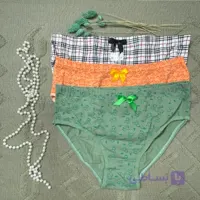 پک شورت نارنجی و سبز نخی زنانه کد 0045