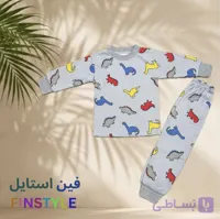 ست بلوز و شلوار نقلی نخ پنبه داخل کرک وارداتی طرح دایناسور