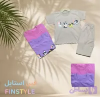 ست تیشرت و شلوارک دخترانه طرح سگ