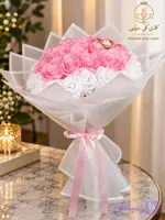 دسته گل مصنوعی۳۵ شاخه روبانی با رنگ دلخواه