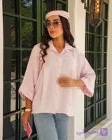 شومیز پری سیلک زنانه در دو رنگ (مشکی و قهوه ای) لخت تا سایز ۴6ساپورت می‌کنه