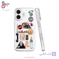 قاب موبایل شفاف طرح کلاژ ایرانی