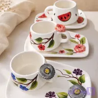 ست فنجان و زیرلیوانی سرامیکی