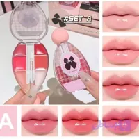 لاک لب برق لب شیشه ای کریستالی خیس پاپیونی پالت 6 رنگ بالم لب خیس کره ای خوشبو نرم کننده و آبرسان لبها