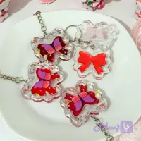 رژگونه و رژ لب سایه چشم صورتی گوگولی پروانه کیوت فانتزی پینترستی مناسب هدیه کادو دست کلید چارم بگ آویز کیف پرنسسی