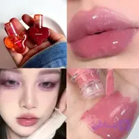 پک 2 عددی رژ لب خیس کره ای همراه برق لب حرارتی کیوت بصورت جفتی رنگبندی جذاب و خاص مات و مخملی پینترستی
