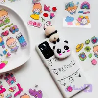 استیکر شفاف طرح دختر انیمه فانتزی کیوت یک ورق رنگبندی جذاب چسبندگی بالا مناسب تزئین برچسب لوازم التحریر گوگولی