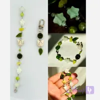دستبند جادویی توتورو همسایه من دارای سنگ اکوامارین و سنگ یشم مهره افتاب پرست و مهره شب تاب تک نسخه هدیه ماندگار رویایی