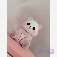 ماگ استیل بند دار نی نوش طرح پاندای گوگولی رنگ صورتی