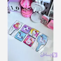 آینه چوبی جیبی کوچک کیفی و دستی مناسب استفاده کیف میز آرایش طرح کیوت کیتی یونیکورن اقتصادی مناسب کادو هدیه