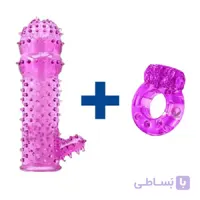 کاندوم سیلیکونی خاردار + حلقه ویبراتور (دائمی و قابل شستشو)