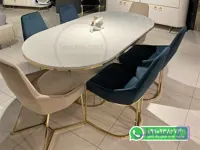 میز ناهار خوری فلزی مدل مروارید