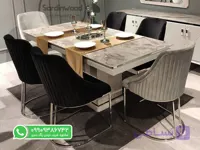 میز ناهار خوری مشکی طلایی مدل اروس