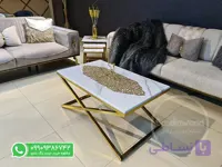 جلو مبلی مستطیلی طلایی مدل رایان