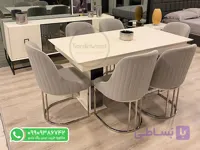 میز ناهار خوری پایه فلزی مدل مسیح