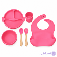 ست ظروف غذای سیلیکونی Tablesware صورتی1
