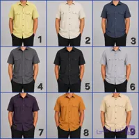 پیراهن کتان مردانه آستین کوتاه دو جیب قواره بزرگ رنگی سایز L تا 2XL