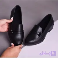 کفش زنانه مشکی چرم مصنوعی مدل روناک (کد NJB3F)