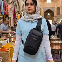 بادی بگ دسته دار رمزدار بنج BANGE مشکی آب گریز ضد تعریق خارجی (کد 5AS8S)