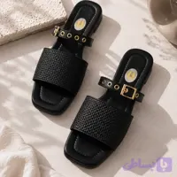 صندل زنانه مشکی طرح حصیری بند دار تابستانی روزمره (کد NL94A)