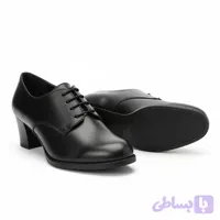 کفش زنانه مشکی چرم مصنوعی پاشنه 5 سانتی متری روزمره و اداری (کد G4JZR)