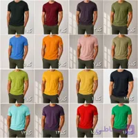 تیشرت مردانه بیسیک نخ پنبه ساده تابستانه در 16 رنگ سایز لارج تا چهار ایکس لارج