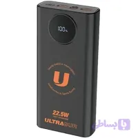 پاوربانک ULTRASUR ظرفیت ۲۰۰۰۰ میلی‌آمپر مدل U-P10+ سوپر فست شارژ