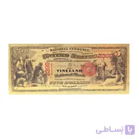اسکناس ۵ دلار آمریکا بانک وینلند، سال ۱۸۷۵