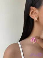 گوشواره رادیوم میخ استیل طرح گل